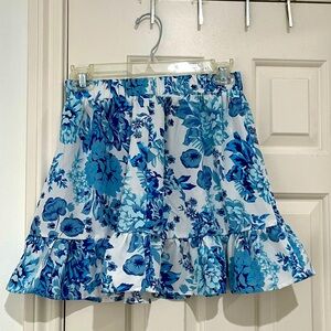 SHEIN Blue Floral Ruffle Skirt size 2